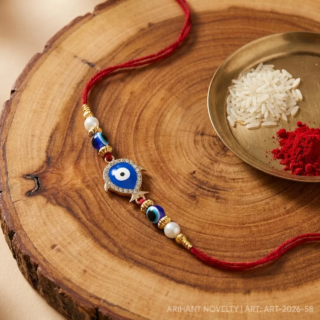 Evil Eye Fish Nazar Rakhi – handmade Evil Eye rakhi from Bikaner by Arihant Novelty