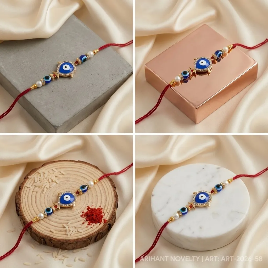 Evil Eye Fish Nazar Rakhi – handmade Evil Eye rakhi from Bikaner by Arihant Novelty