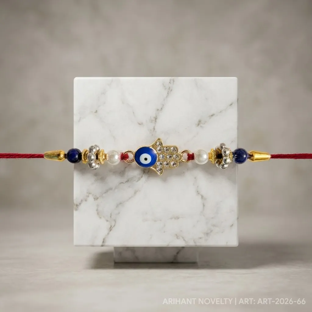 Hamsa Hand Nazar Rakhi – handmade Evil Eye rakhi from Bikaner by Arihant Novelty