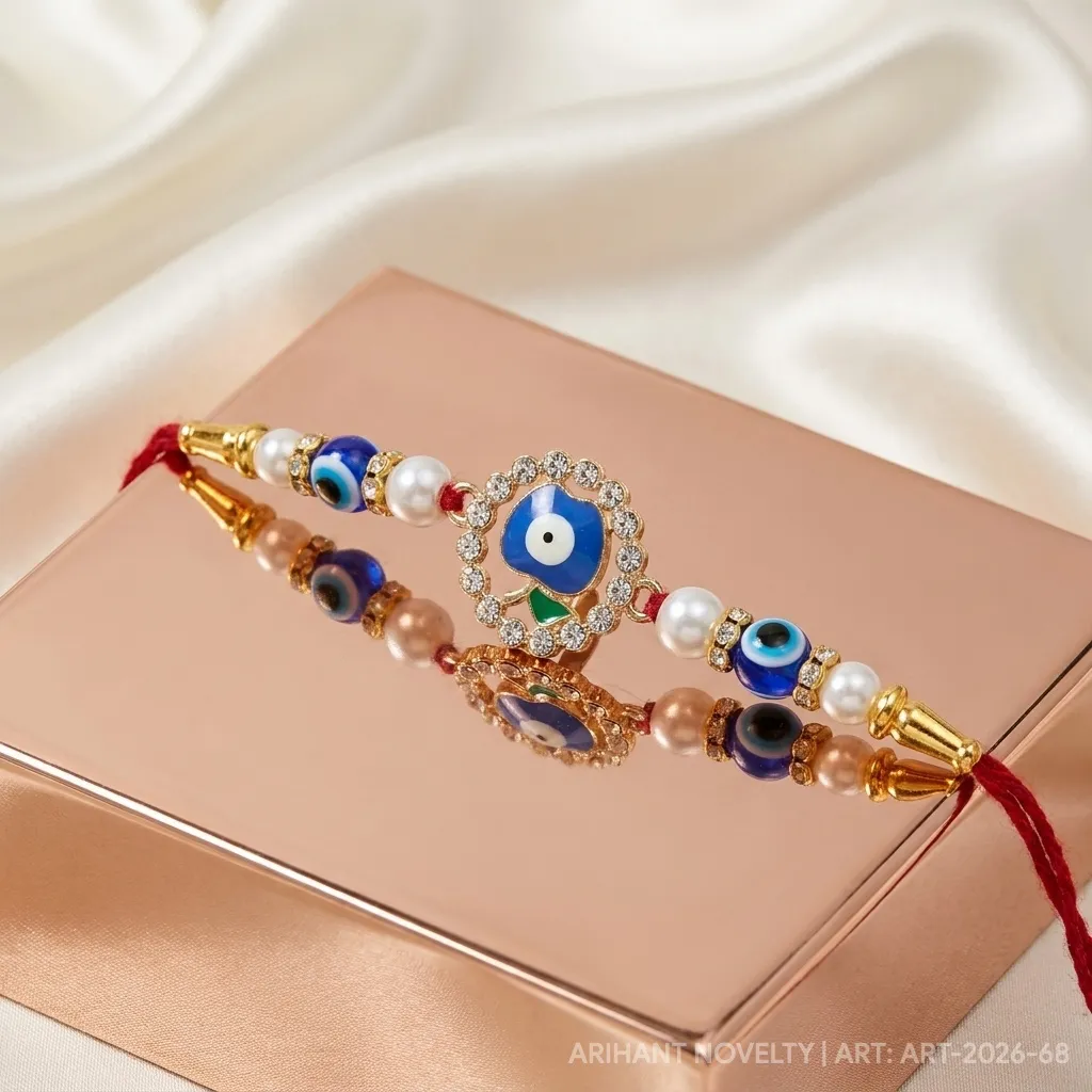 Heart Evil Eye Apple – handmade Evil Eye rakhi from Bikaner by Arihant Novelty