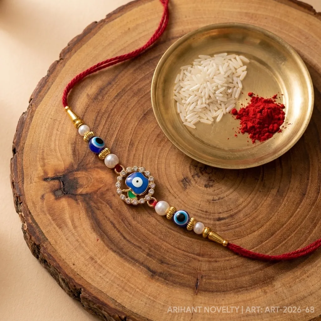 Heart Evil Eye Apple – handmade Evil Eye rakhi from Bikaner by Arihant Novelty