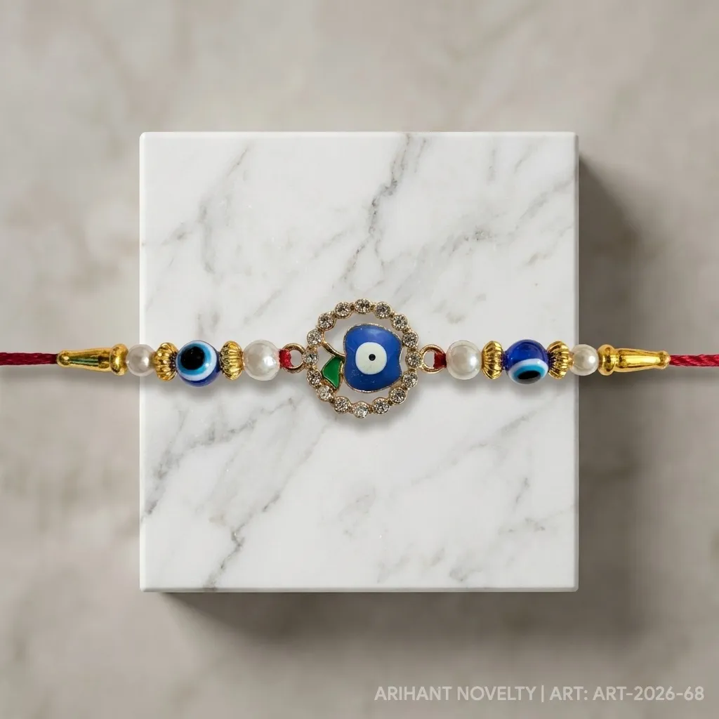 Heart Evil Eye Apple – handmade Evil Eye rakhi from Bikaner by Arihant Novelty