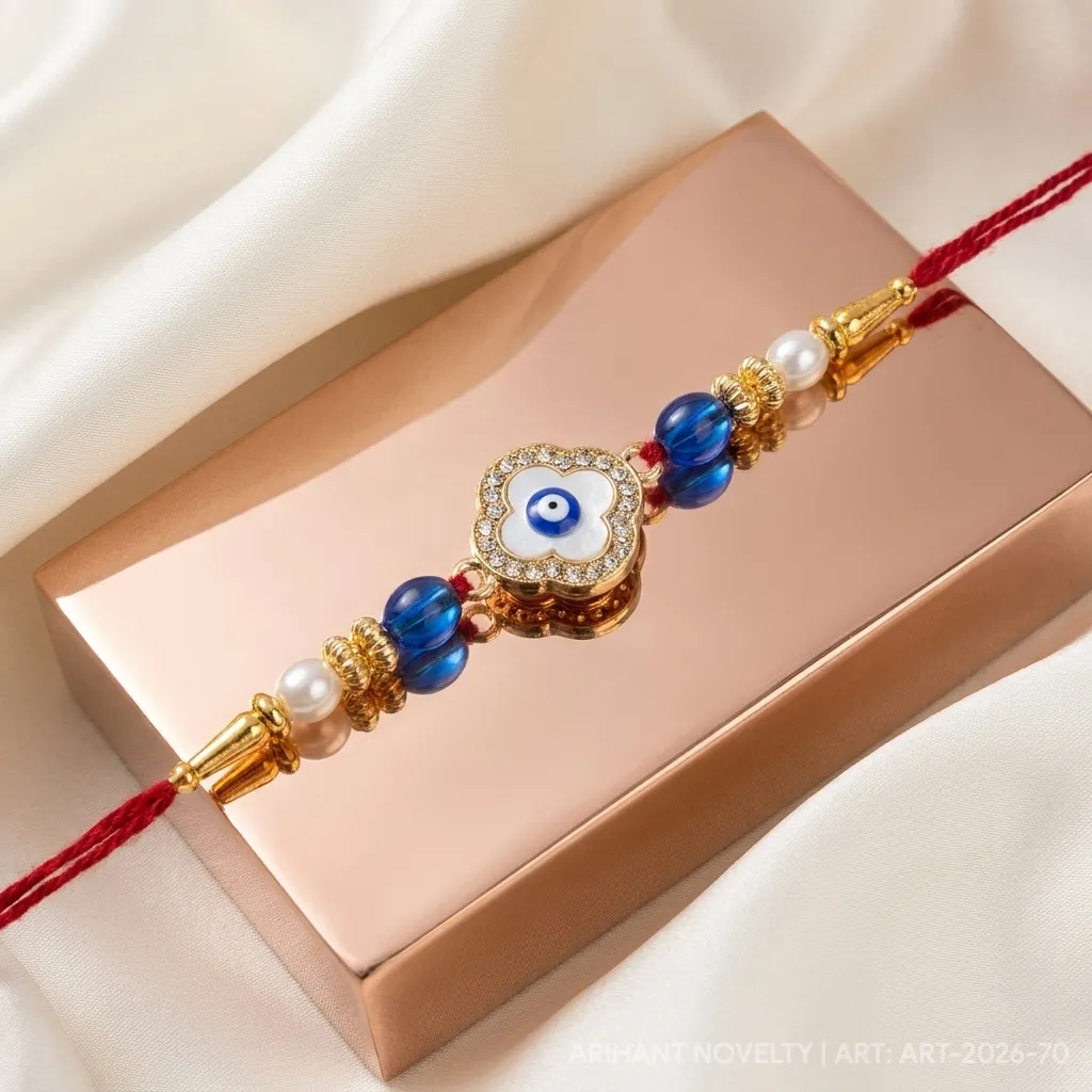 Evil Eye Clover – handmade Evil Eye rakhi from Bikaner by Arihant Novelty