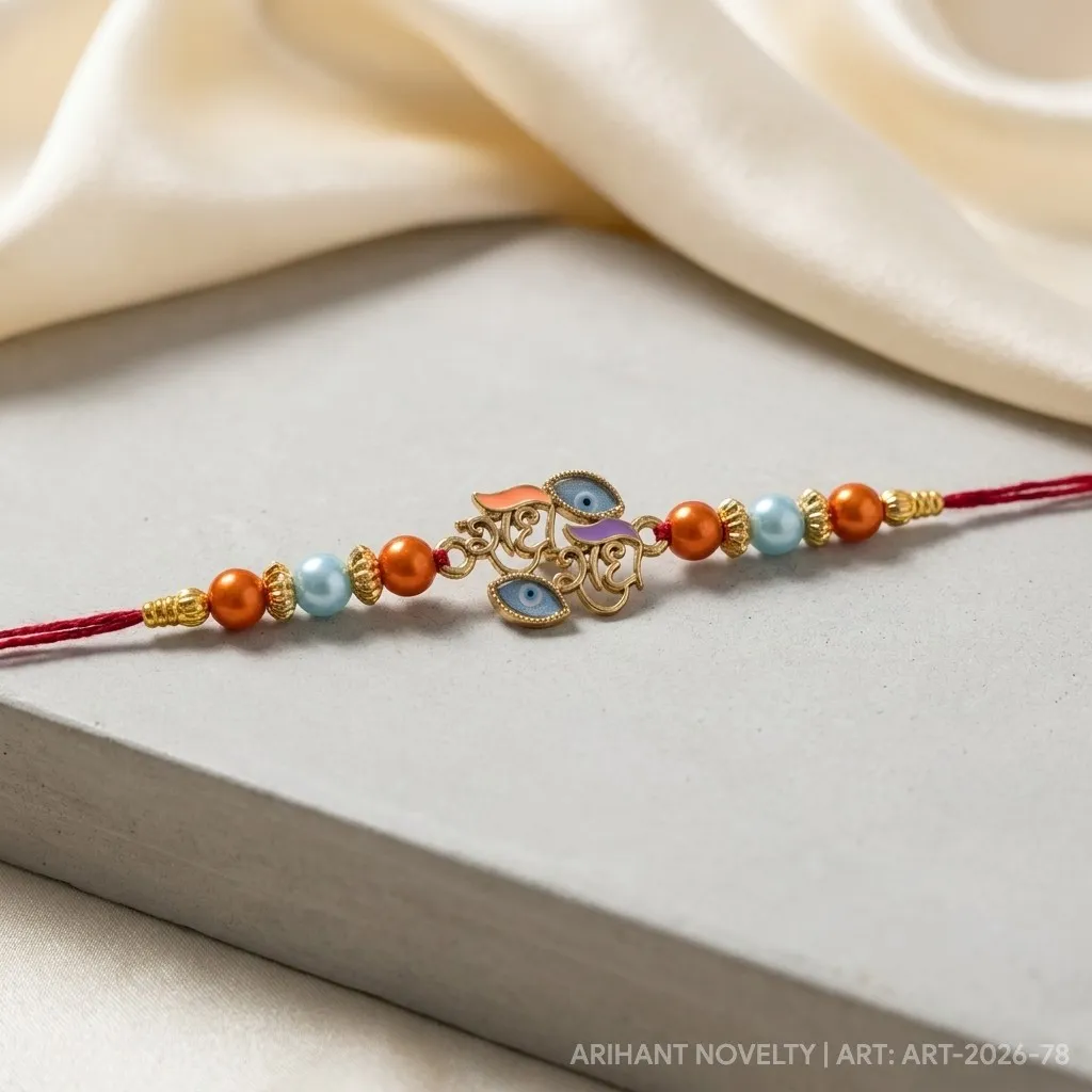Radhe Radhe Devotional Rakhi – handmade Traditional rakhi from Bikaner by Arihant Novelty