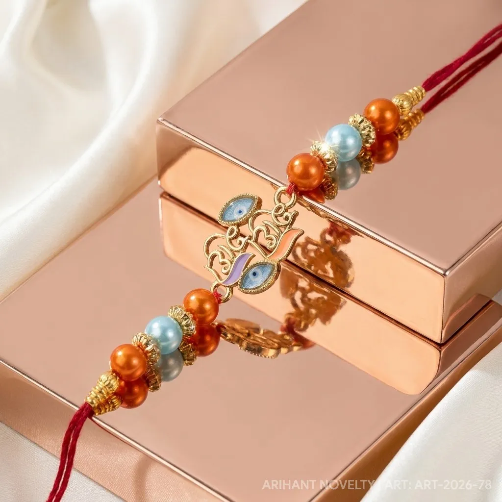 Radhe Radhe Devotional Rakhi – handmade Traditional rakhi from Bikaner by Arihant Novelty