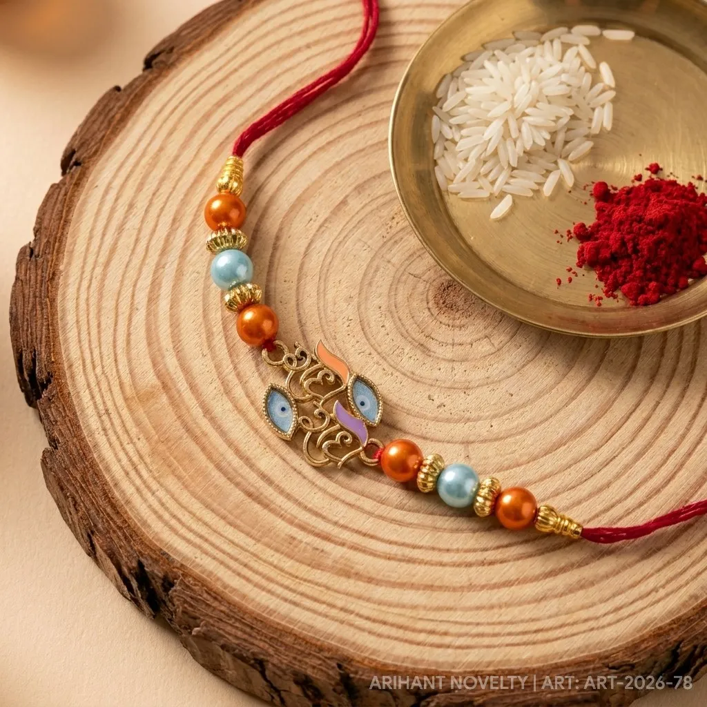 Radhe Radhe Devotional Rakhi – handmade Traditional rakhi from Bikaner by Arihant Novelty