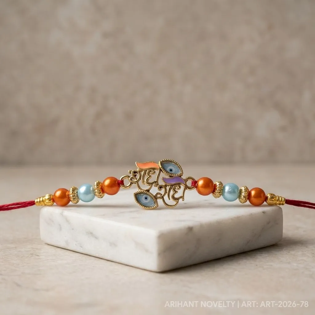 Radhe Radhe Devotional Rakhi – handmade Traditional rakhi from Bikaner by Arihant Novelty