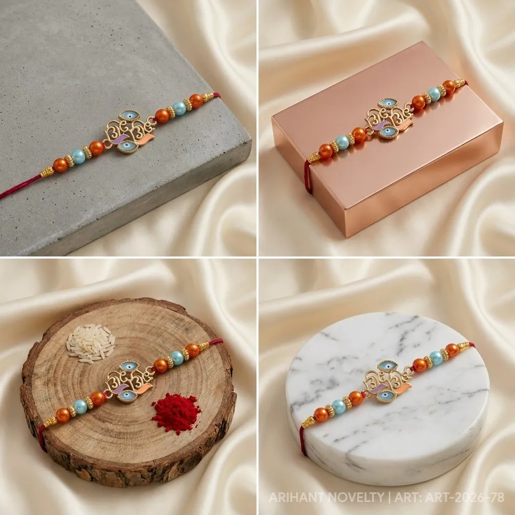 Radhe Radhe Devotional Rakhi – handmade Traditional rakhi from Bikaner by Arihant Novelty