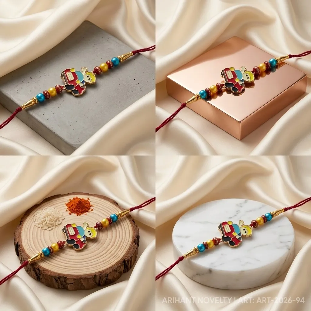 Boy in Red Car Rakhi – handmade Kids rakhi from Bikaner by Arihant Novelty