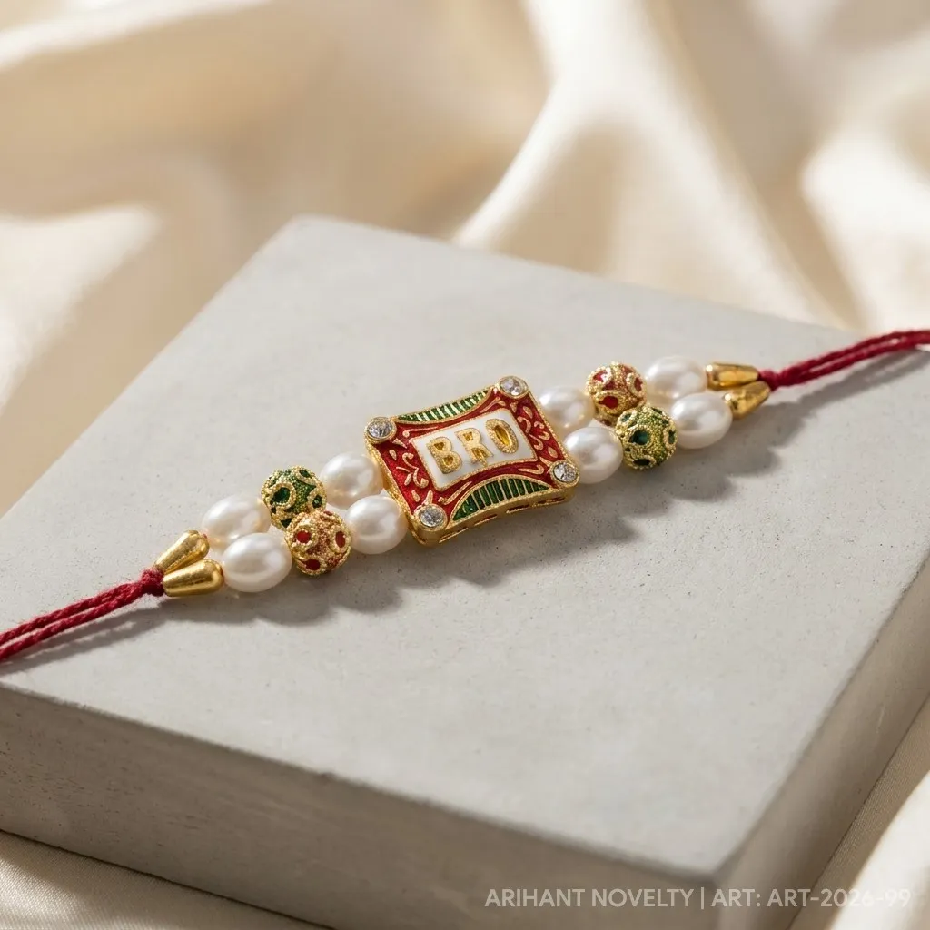 BRO Meenakari Rakhi – handmade Statement rakhi from Bikaner by Arihant Novelty