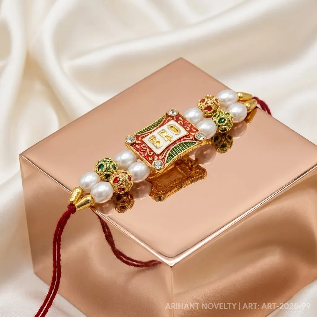 BRO Meenakari Rakhi – handmade Statement rakhi from Bikaner by Arihant Novelty
