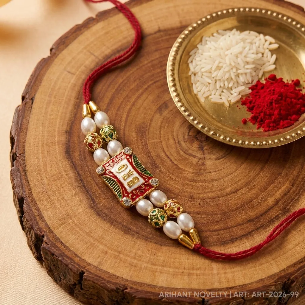 BRO Meenakari Rakhi – handmade Statement rakhi from Bikaner by Arihant Novelty