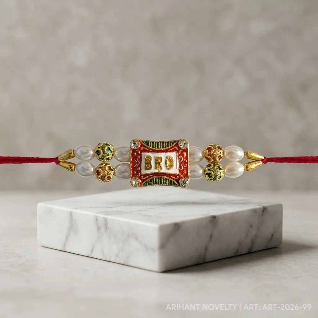 BRO Meenakari Rakhi – handmade Statement rakhi from Bikaner by Arihant Novelty