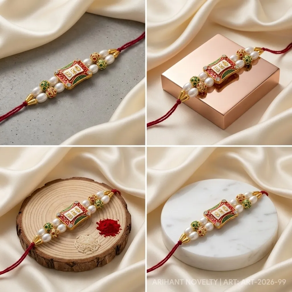 BRO Meenakari Rakhi – handmade Statement rakhi from Bikaner by Arihant Novelty