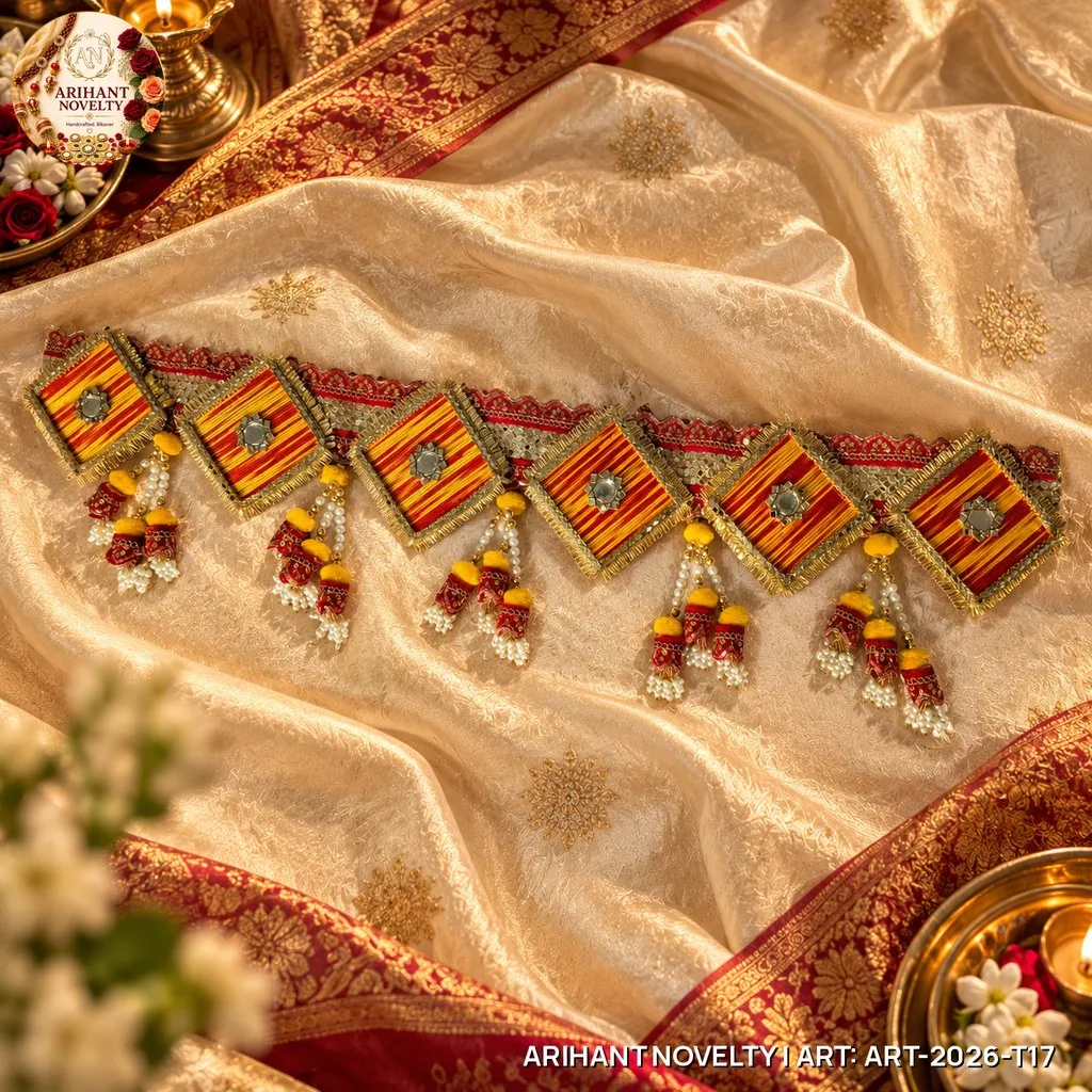 Rustic Mirror Diamond Panel Toran – handmade Toran rakhi from Bikaner by Arihant Novelty
